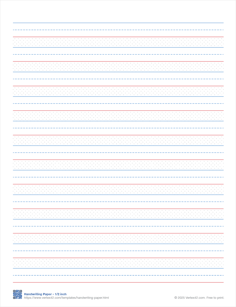 Handwriting Practice Paper Free Printable PDFs