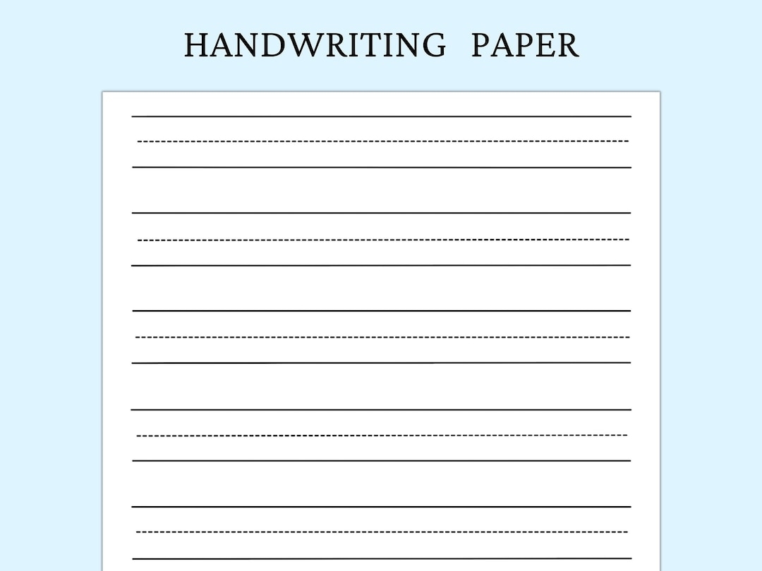 Handwriting Practice Paper Printable Kids Writing Sheet Kindergarten Lined Page Portrait And Landscape US Letter Size DIGITAL DOWNLOAD Etsy