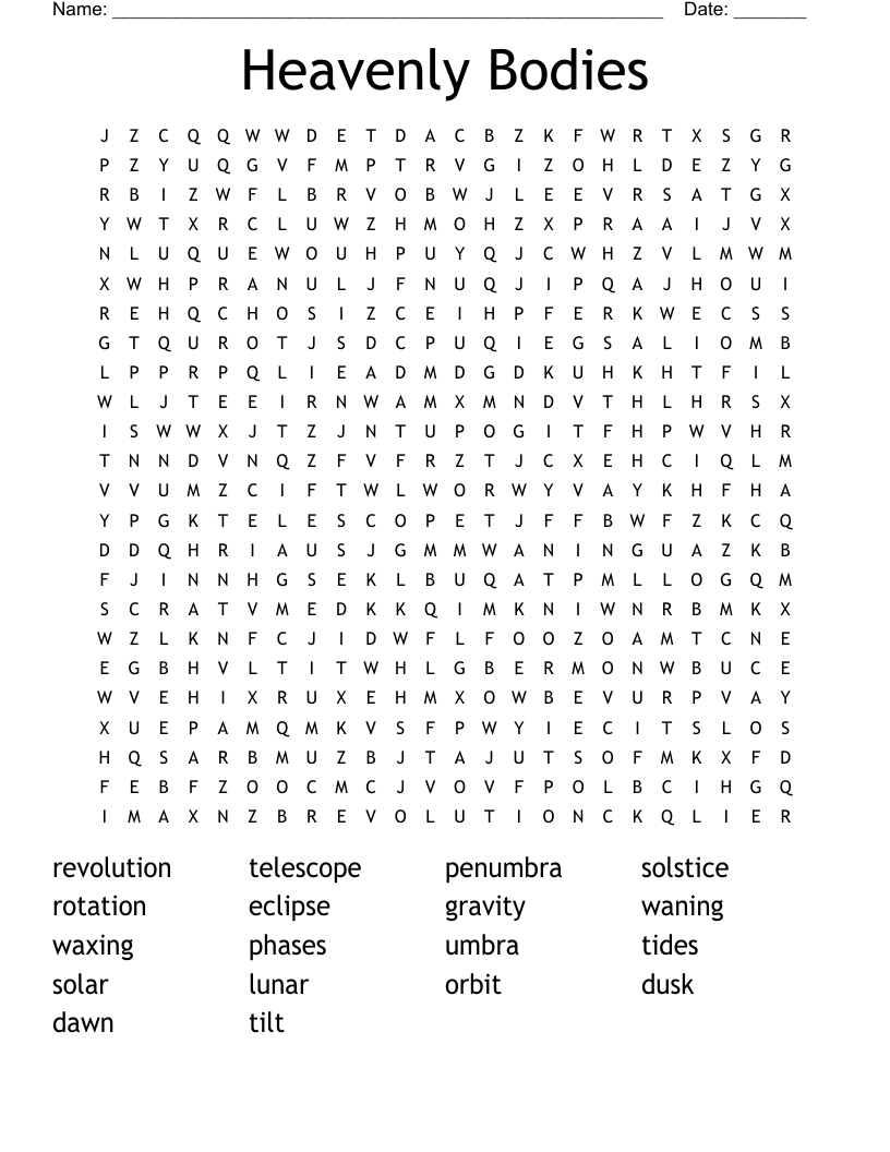heavenly crossword puzzle