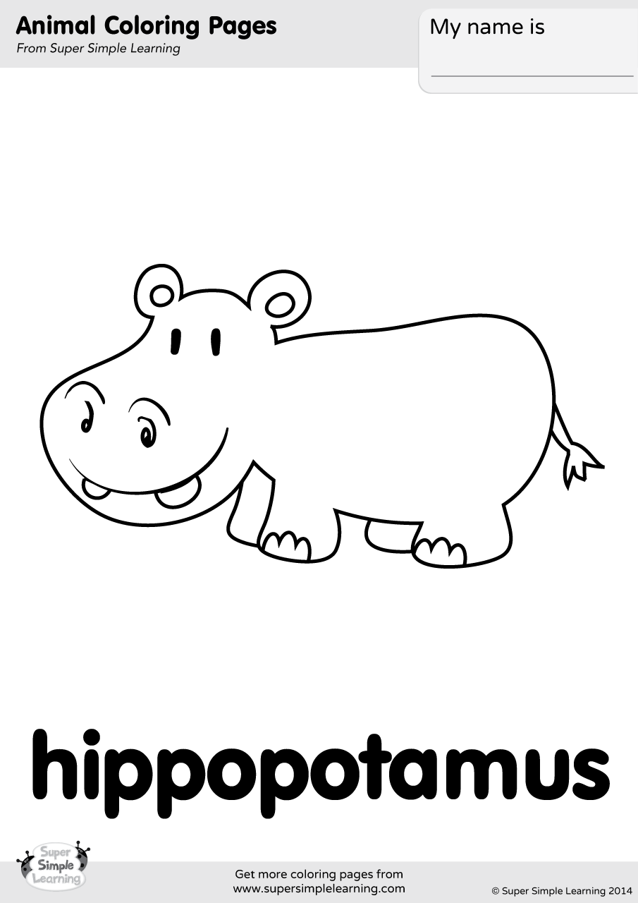 Hippopotamus Coloring Page Super Simple Hippopotamus Coloring Page Super Simple