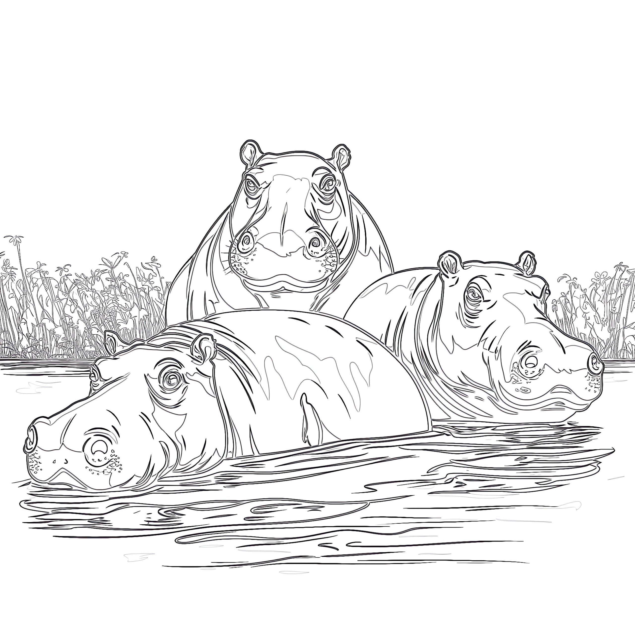 Hippos Coloring Page Coloring Pages Mimi Panda Hippos Coloring Page Coloring Pages Mimi Panda
