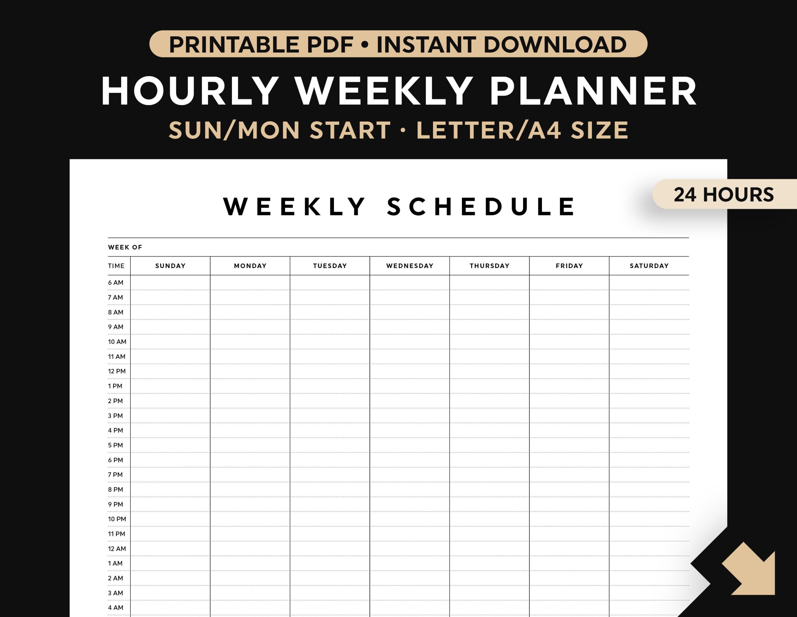 Hourly Weekly Planner Printable Weekly Schedule Daily Agenda Hourly Schedule Sunday monday Start Etsy Hourly Weekly Planner Printable Weekly Schedule Daily Agenda Hourly Schedule Sunday monday Start Etsy