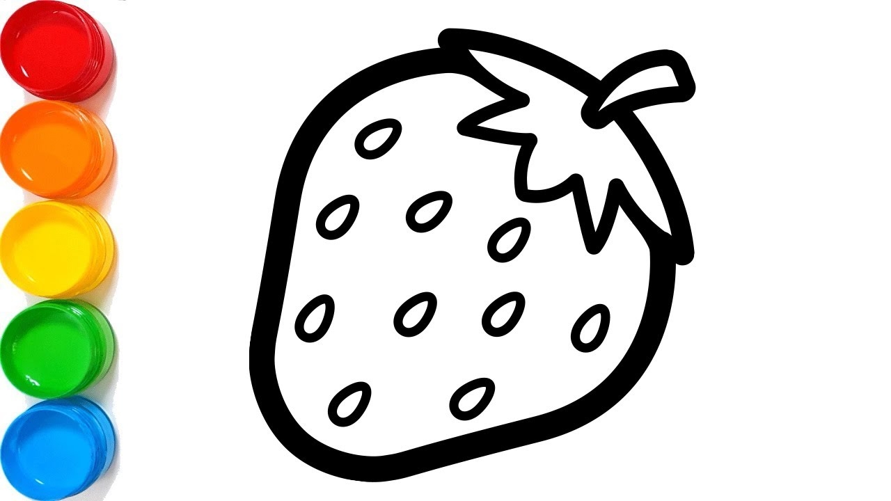 How To Draw And Color Strawberry Fruits Coloring Book For Kids YouTube