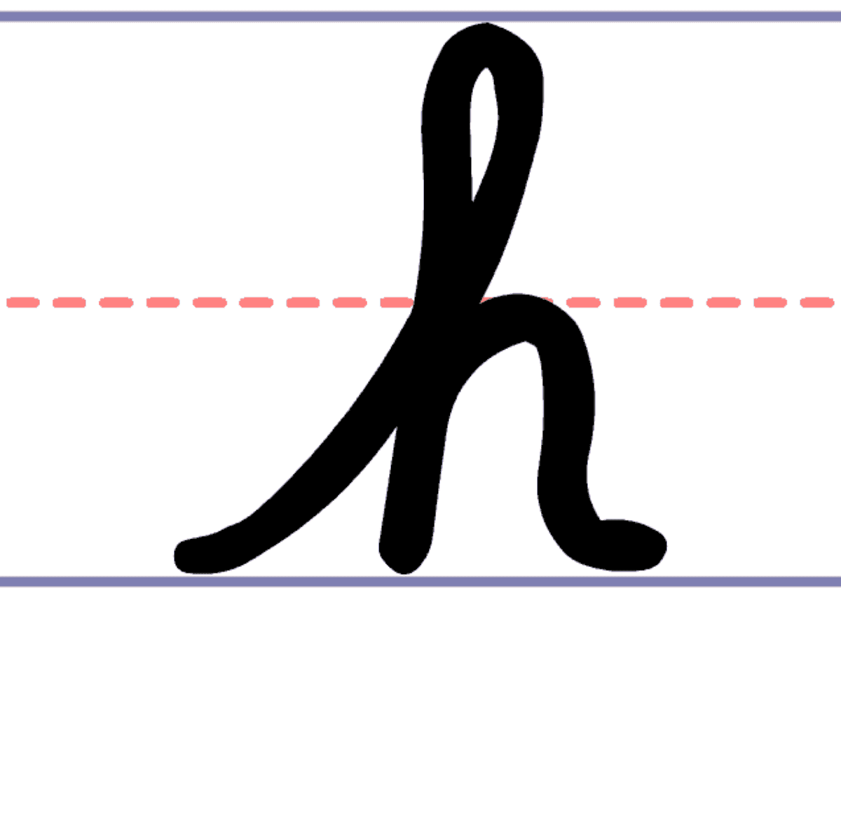 lowercase h in cursive lowercase h in cursive
