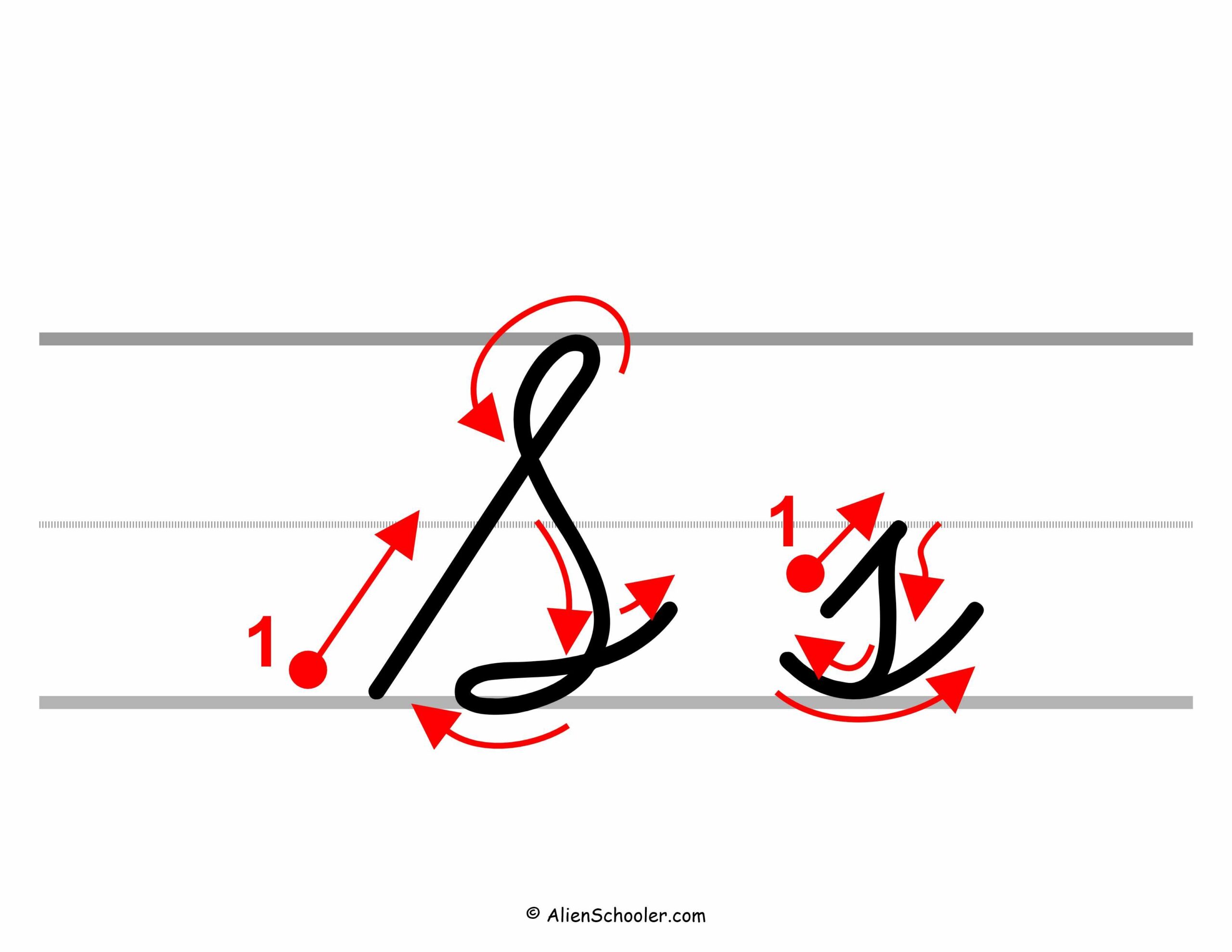 lower case cursive s