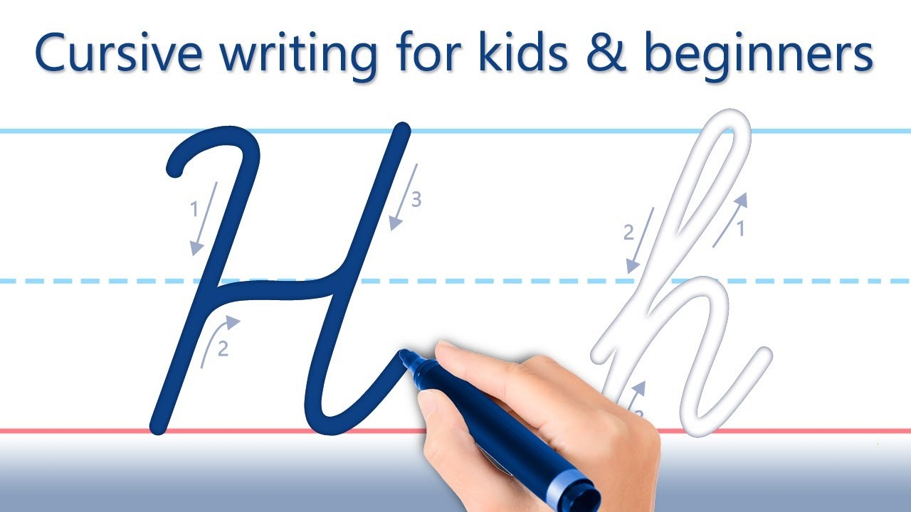 How To Write Letter H Cursive Writing For Kids And Beginners Handwriting Practice YouTube