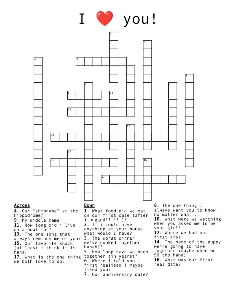I You Crossword WordMint