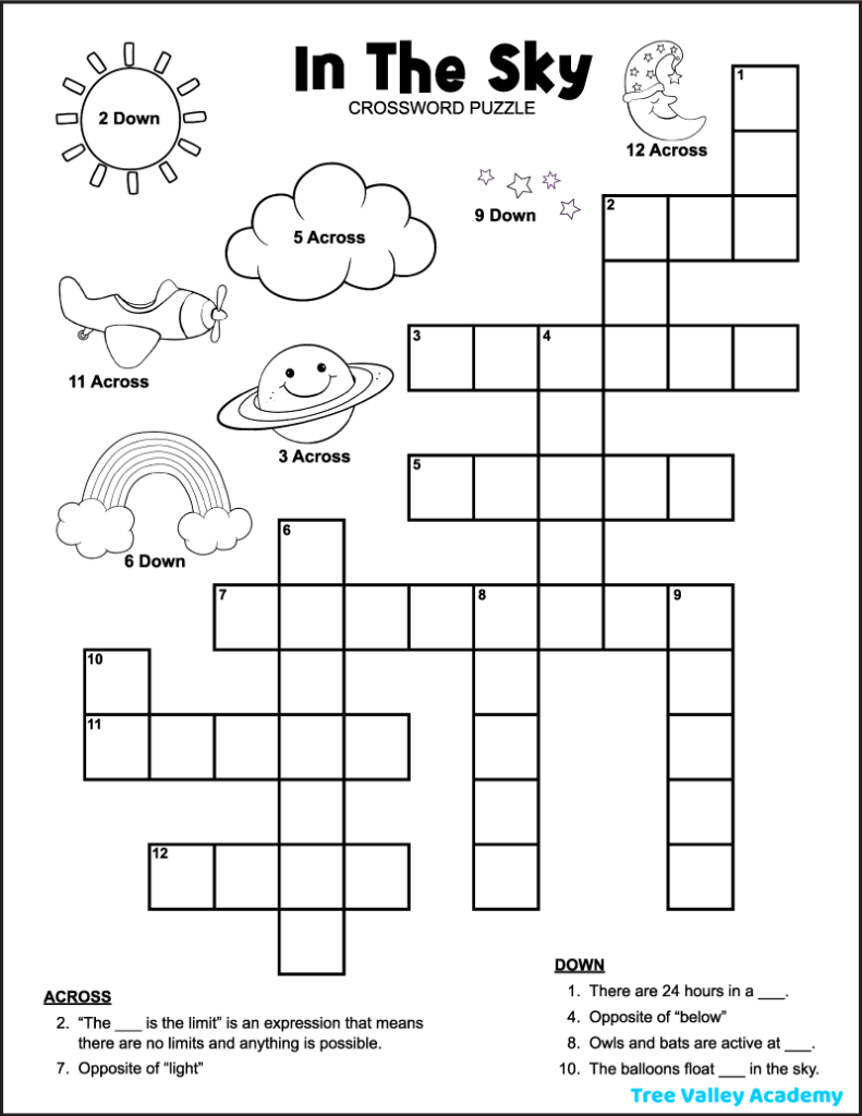easy crossword puzzles printable