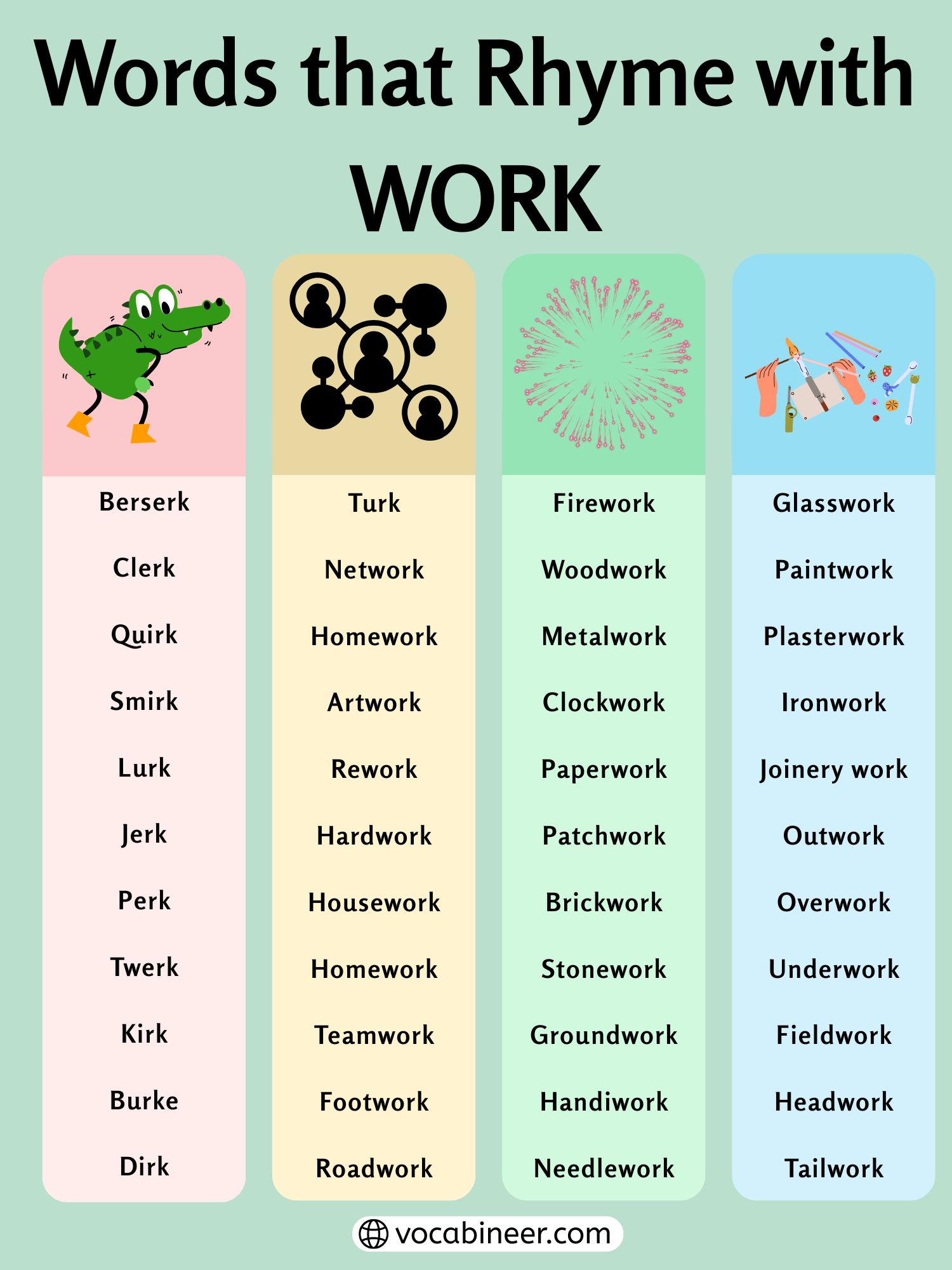 Inspiring Words That Rhyme With Work 661 Classic Rhymes