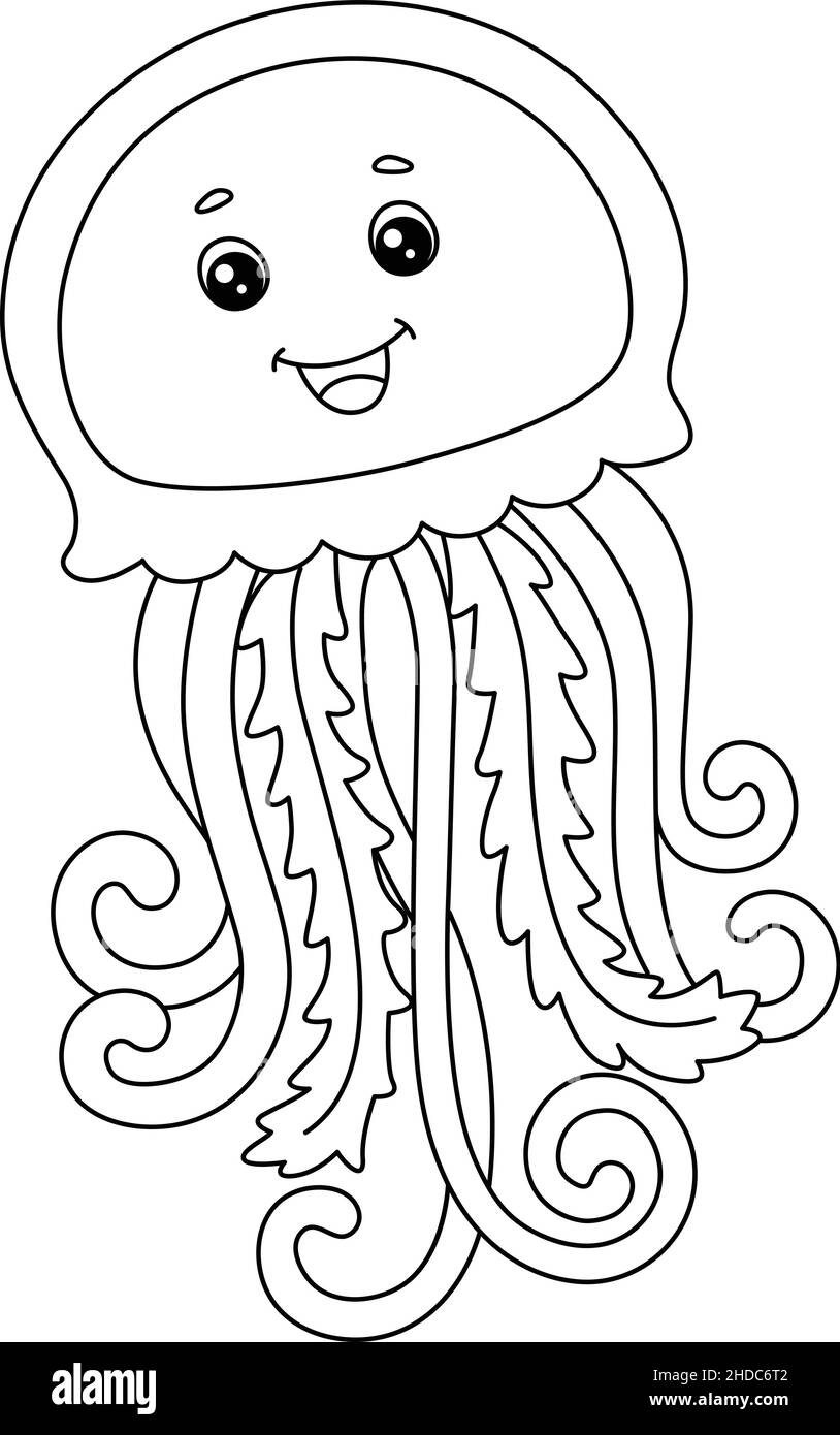 coloring page of a jellyfish