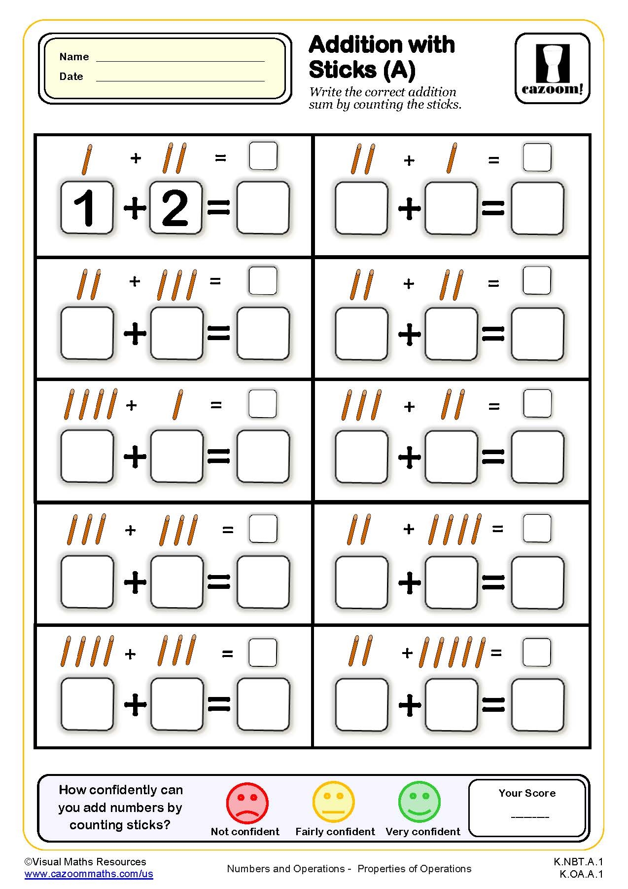 free math worksheets for kindergarten