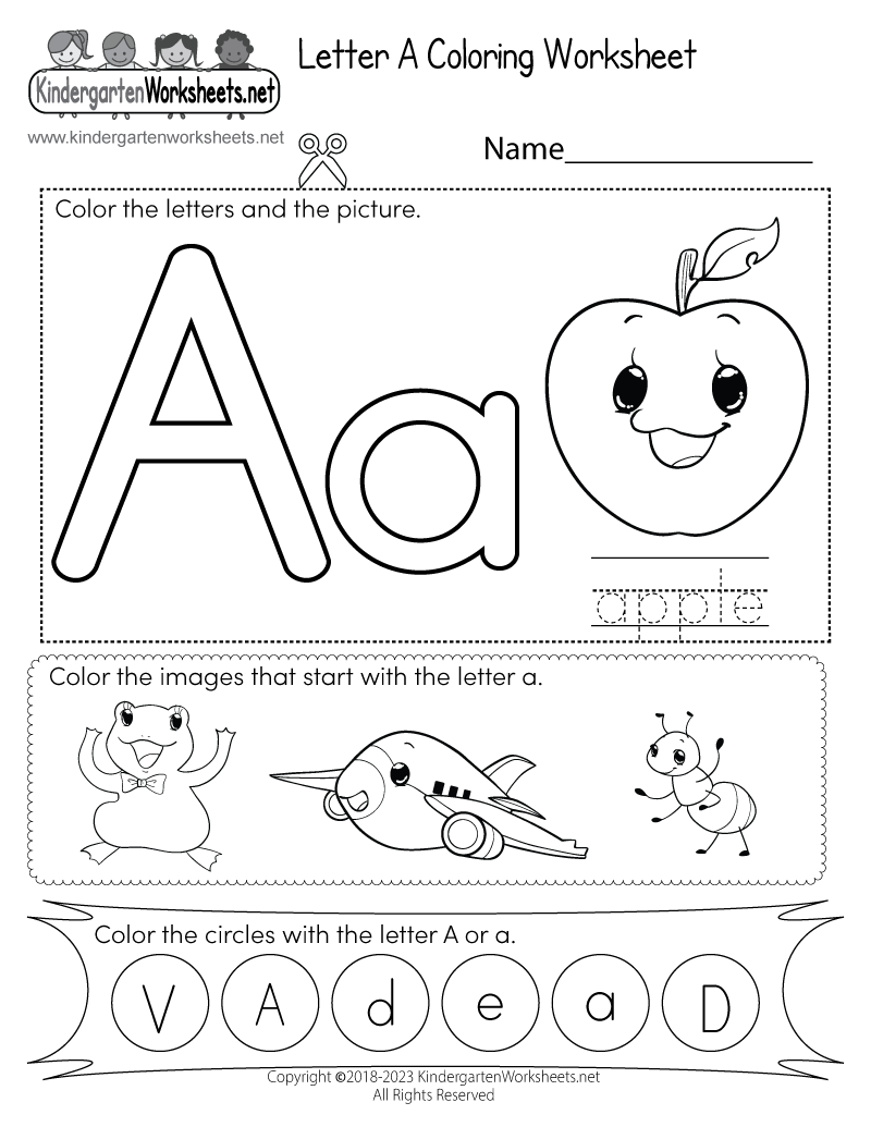 printable letter a worksheets