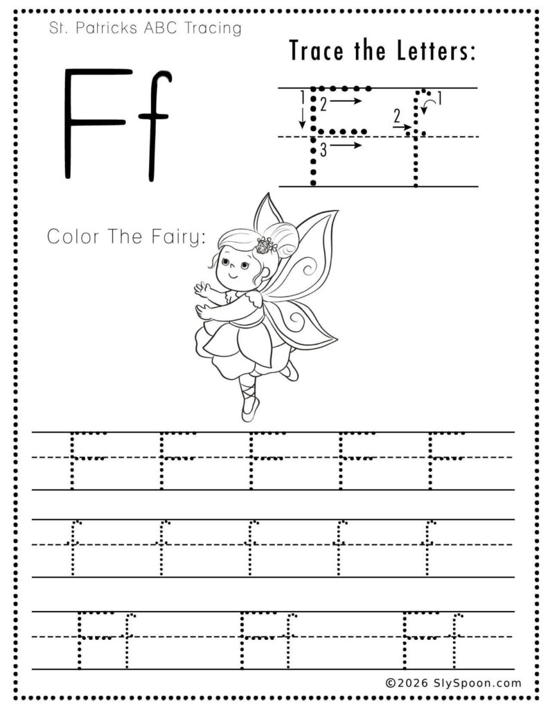 Letter F Free Printable St Patrick s Day ABC Worksheets For Preschool Kindergarten Sly Spoon