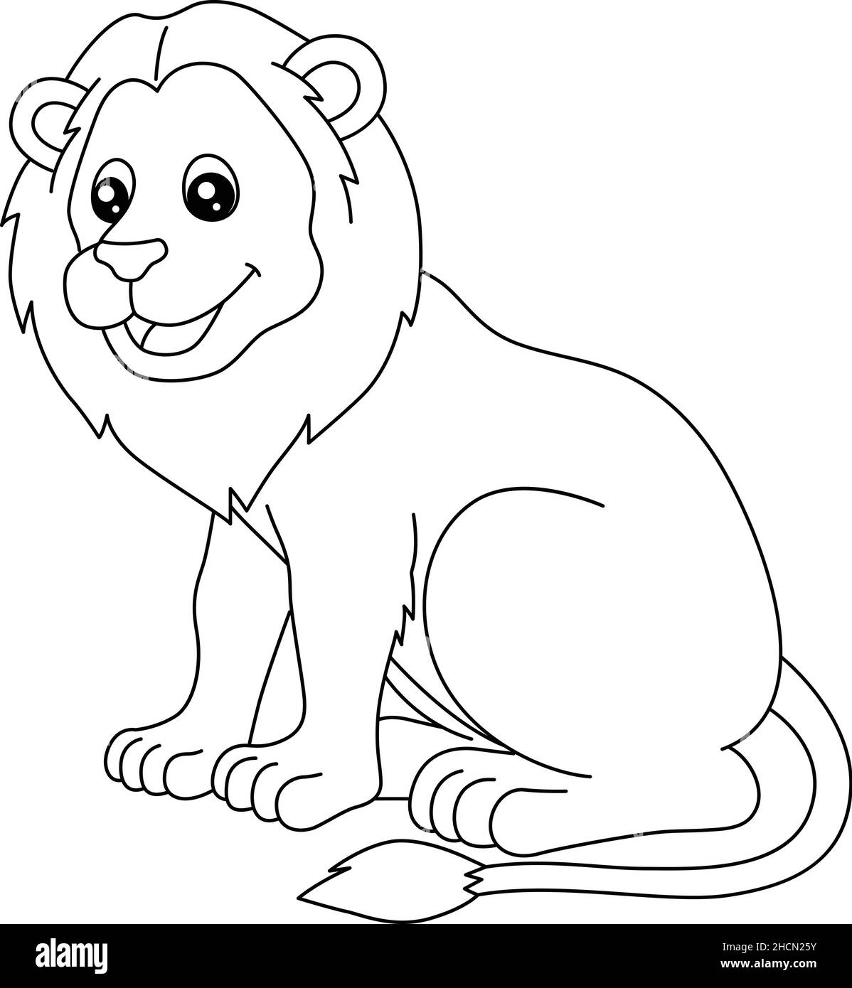 Lion Coloring Page Isolated For Kids Stock Vector Image Art Alamy
