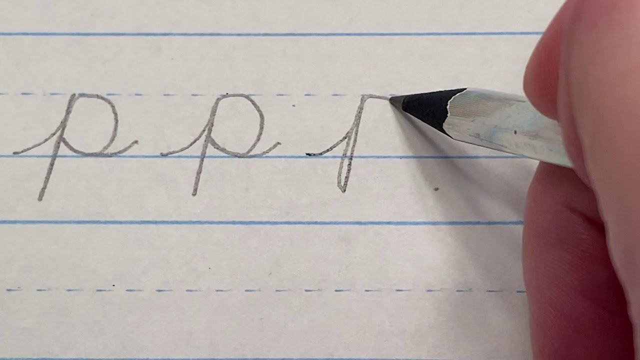 lowercase p in cursive