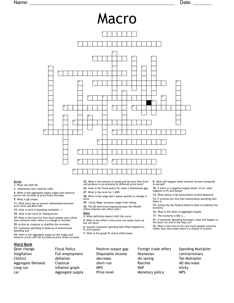 Macro Crossword WordMint Macro Crossword WordMint