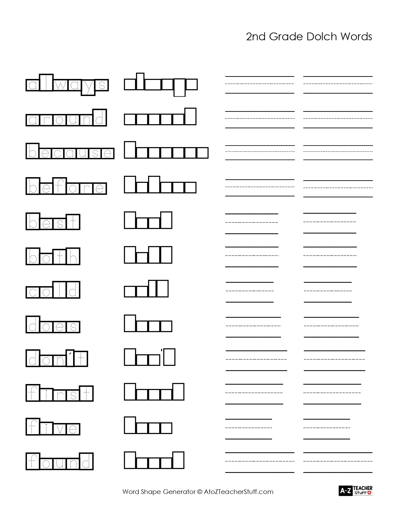 spelling word worksheet generator