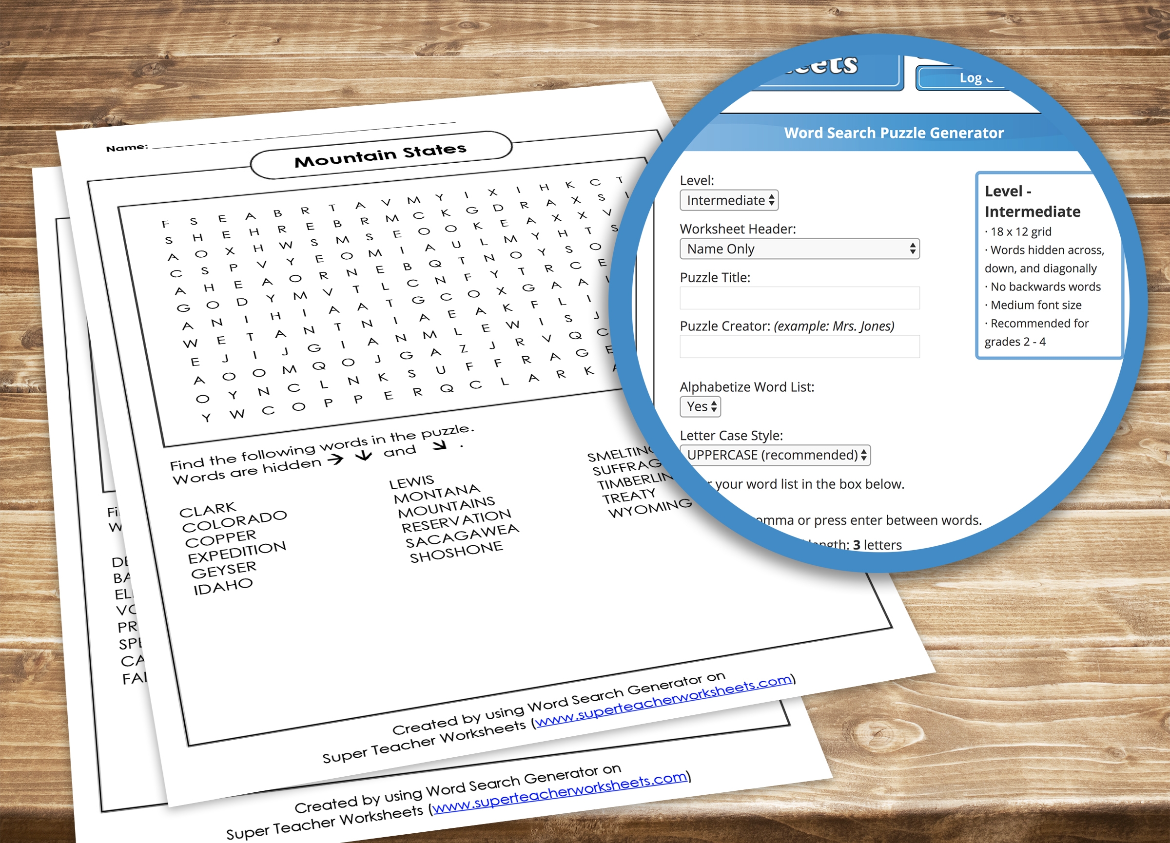 super teacher worksheets word search