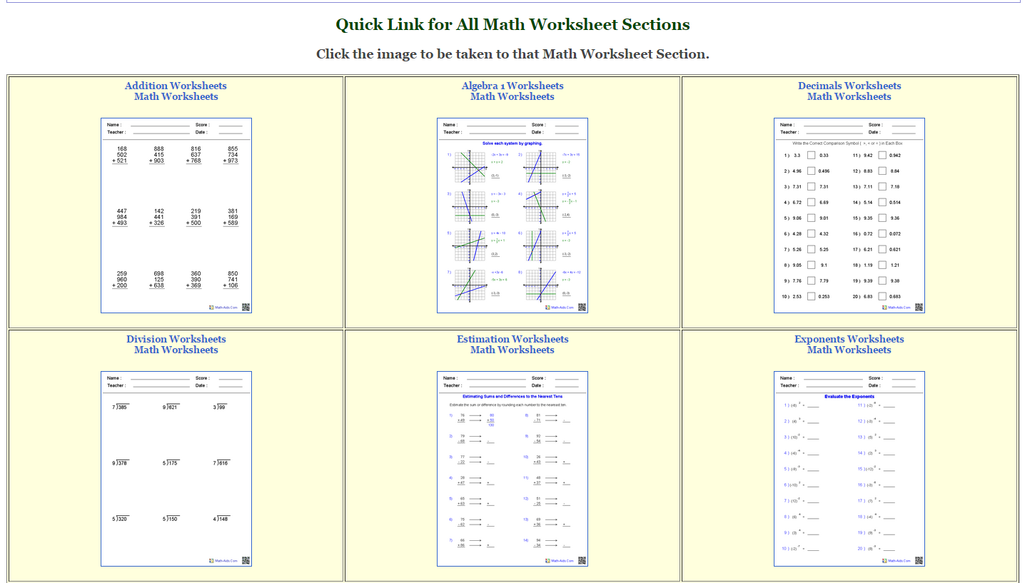 Math Aids Worksheets Teachezwell Blog