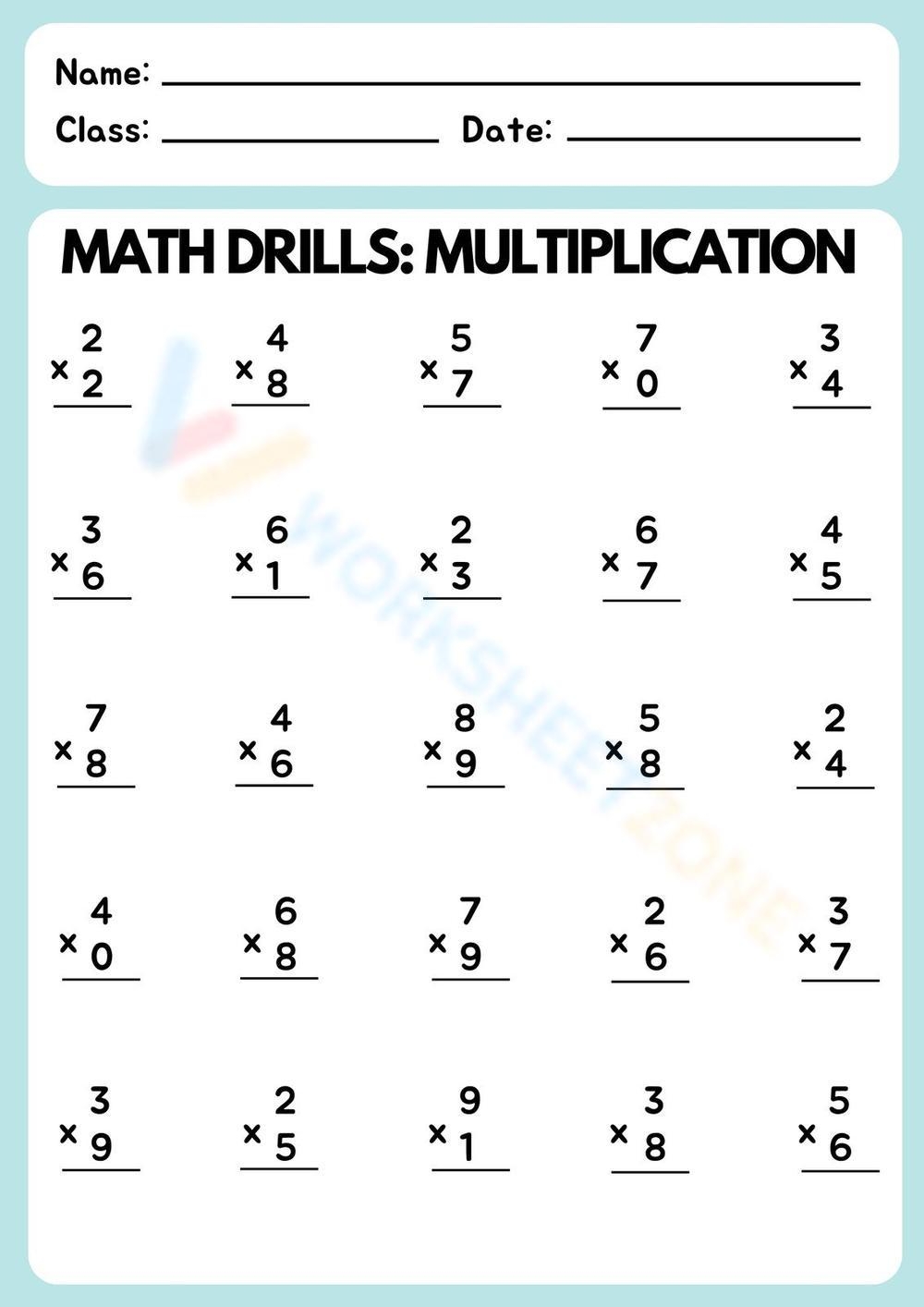 Math Drills Multiplication Worksheet Worksheet Math Drills Multiplication Worksheet Worksheet