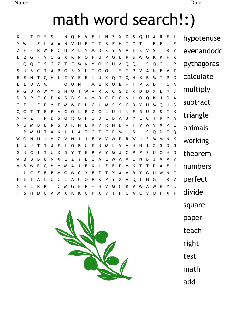 Math Word Search WordMint Math Word Search WordMint
