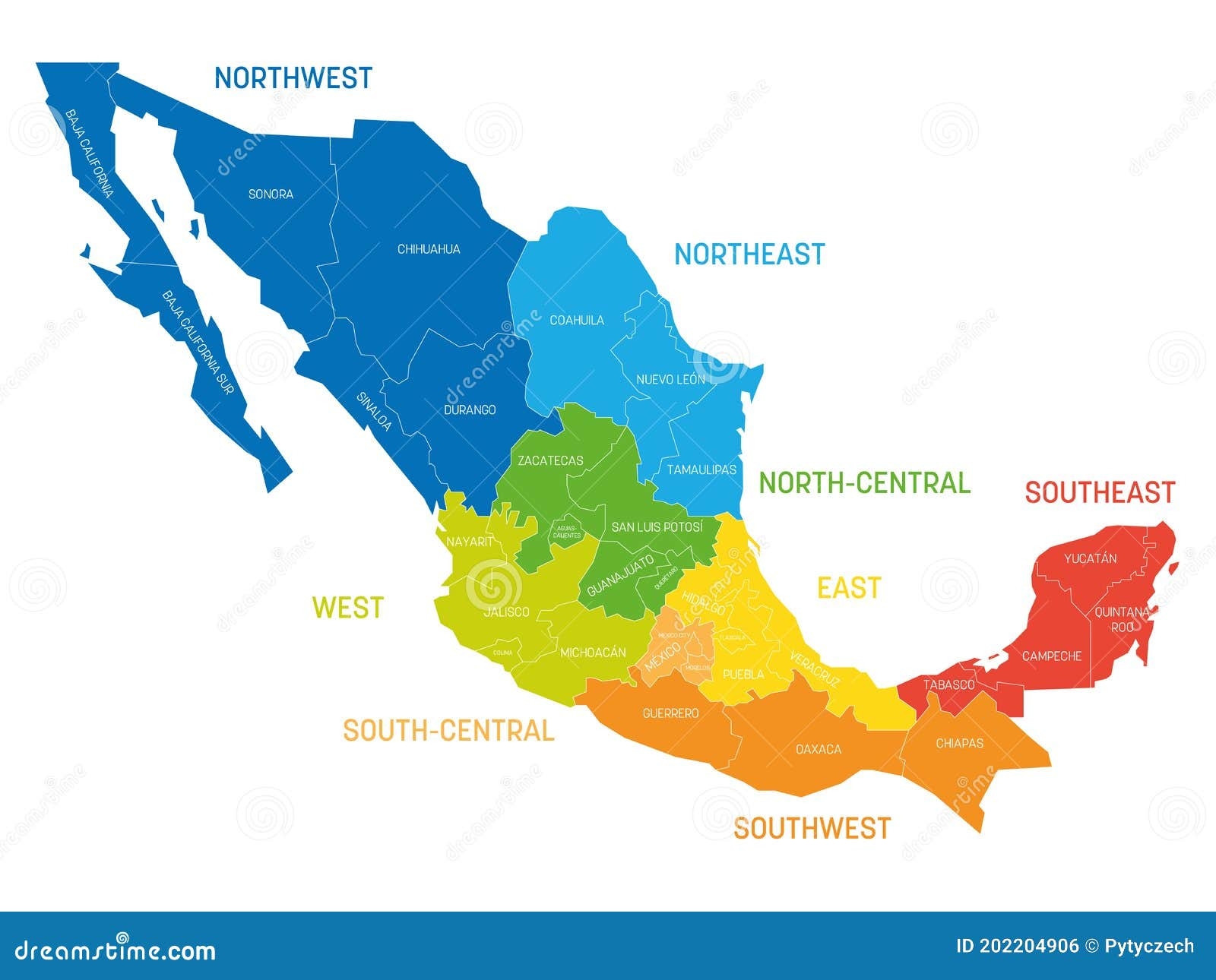 map of mexico with labels