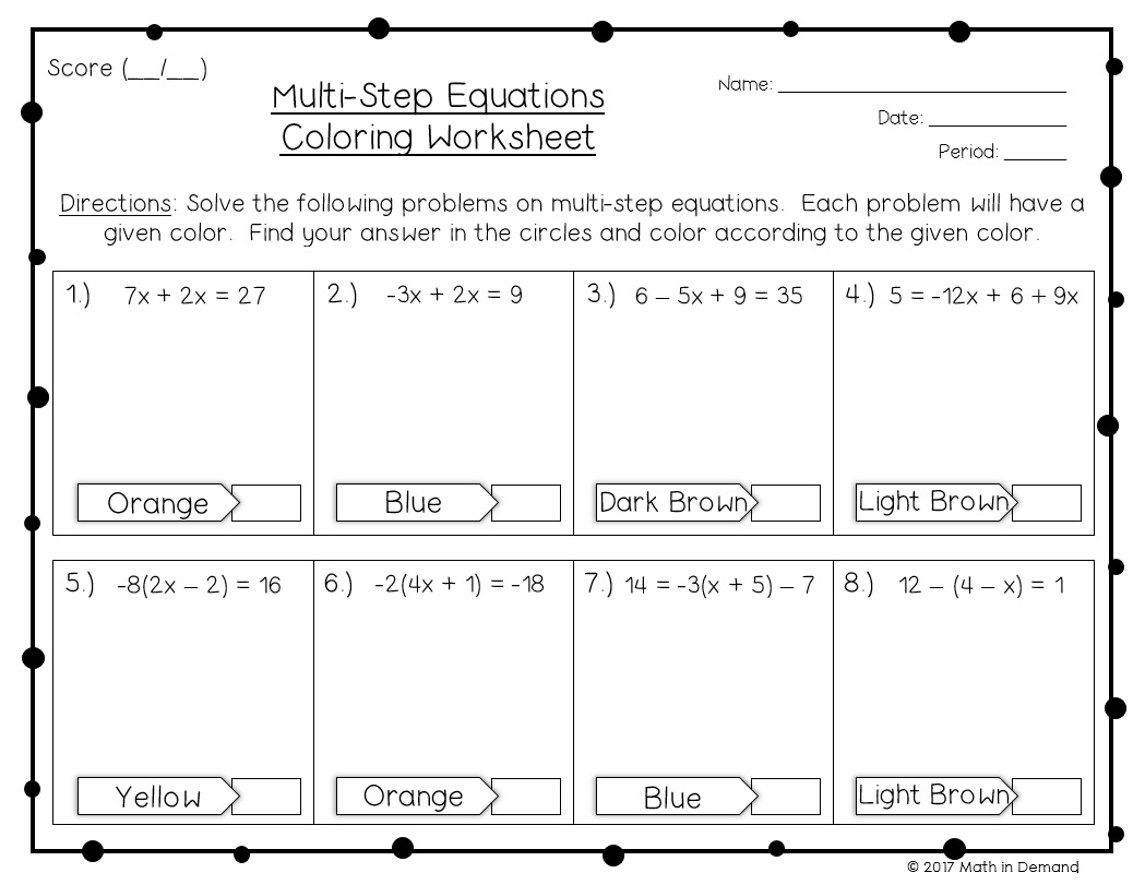 worksheet solving multi step equations worksheet solving multi step equations