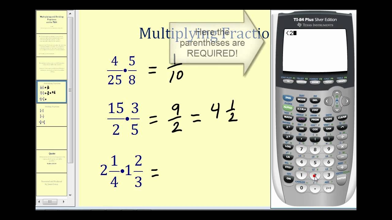Multiplying And Dividing Fractions On The TI84 YouTube