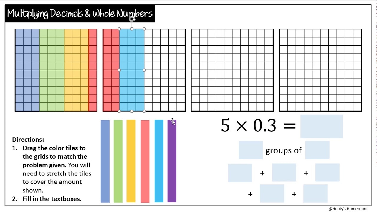 Multiplying Decimals By Whole Numbers Using Models