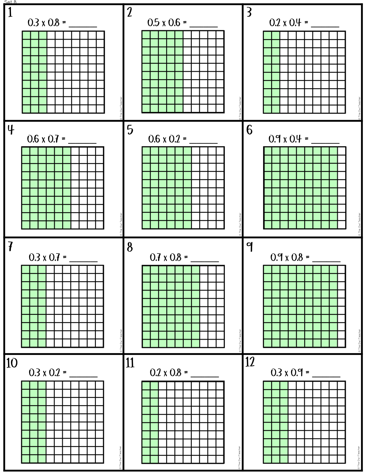 Multiplying Decimals Differentiated Practice Craftivity And Center The Owl Teacher