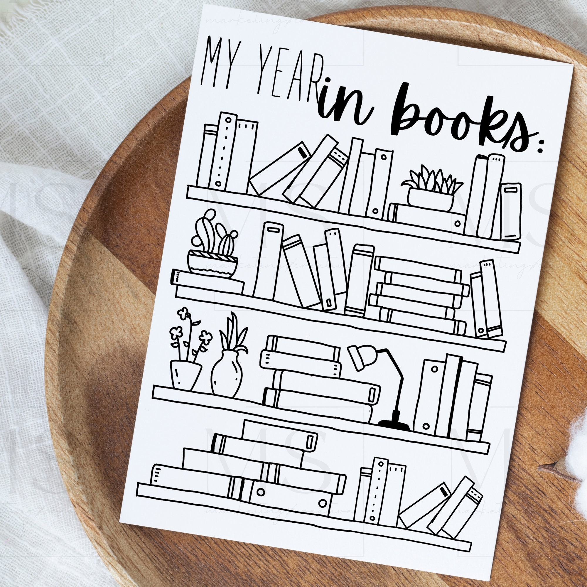 My Year In Books Book Tracker Coloring Sheet Reading Coloring Sheet Instant Digital Download Printable Coloring Page Etsy