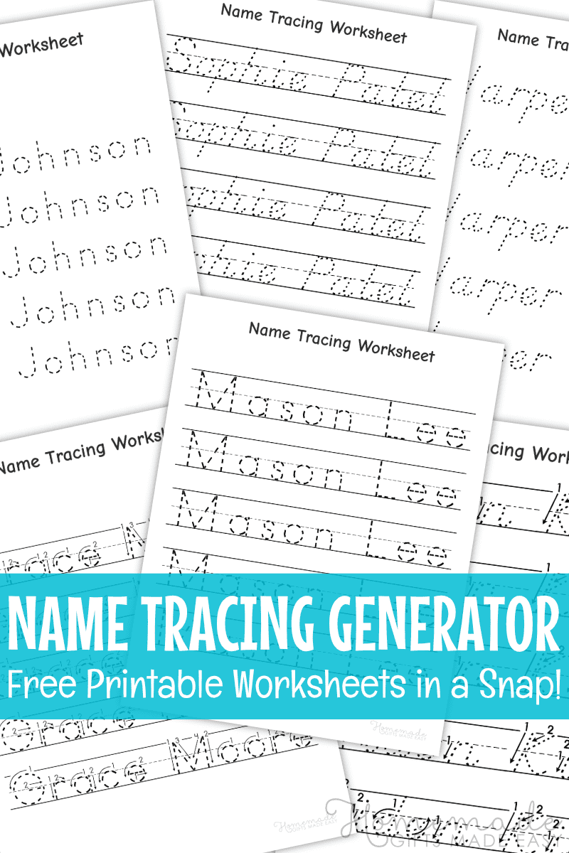 name tracing practice sheets