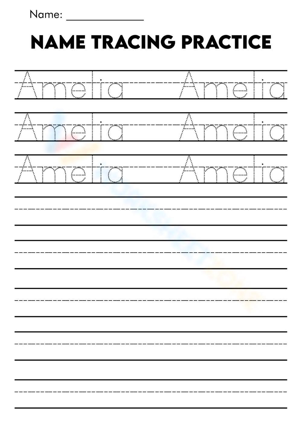 name tracing free printable