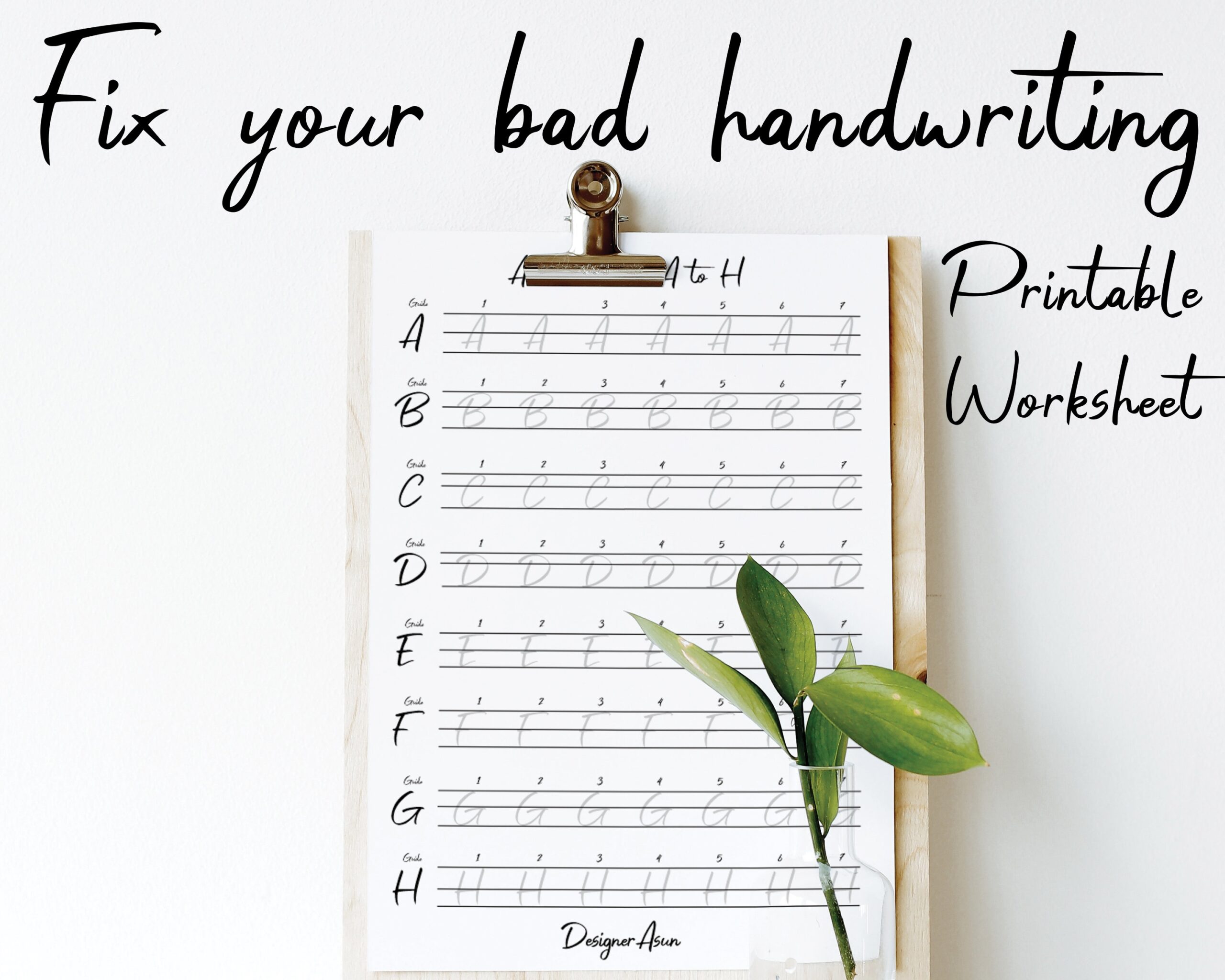 Neat Handwriting Practice Sheet For Adult Creative Hobby For Girls At Home Signature Penmanship Practice PDF For Handwriting Beginner Etsy