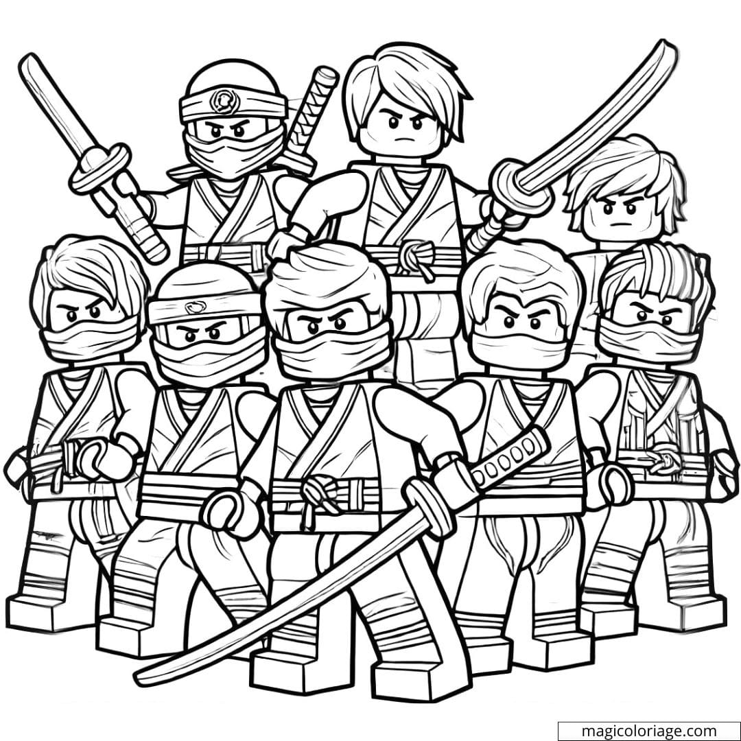 Ninjago Full Team Ready To Fight Coloring Page To Print Ninjago Full Team Ready To Fight Coloring Page To Print