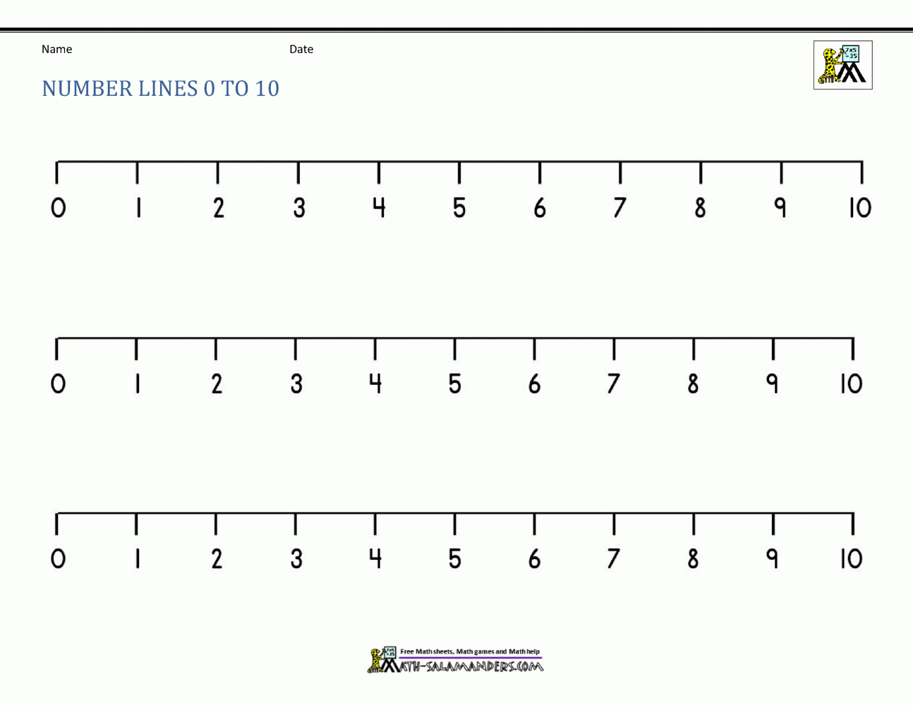 Number Line 0 To 10