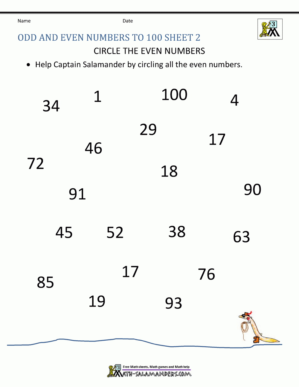 Odd And Even Numbers Worksheet