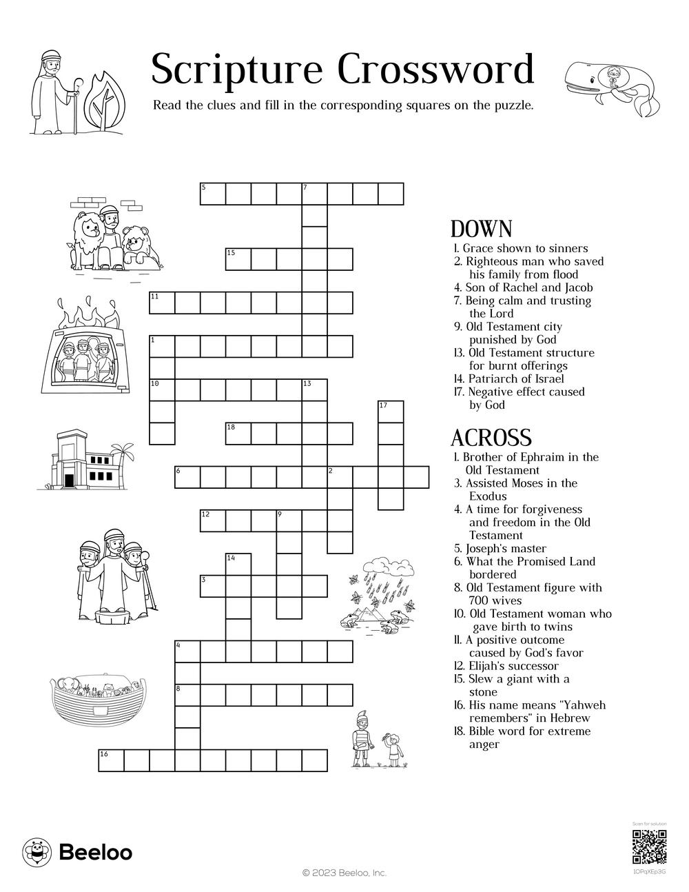 Old Testament themed Crossword Puzzles Beeloo Printable Crafts And Activities For Kids