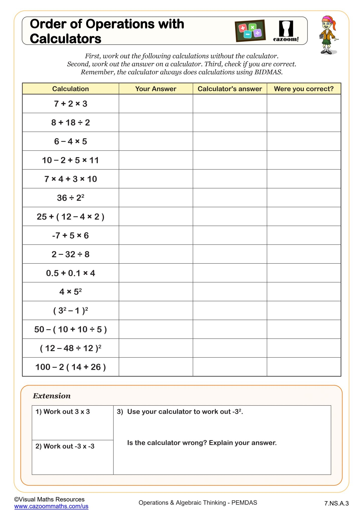 Order Of Operations With Calculators Worksheet Fun And Engaging 7th Grade PDF Worksheets Order Of Operations With Calculators Worksheet Fun And Engaging 7th Grade PDF Worksheets
