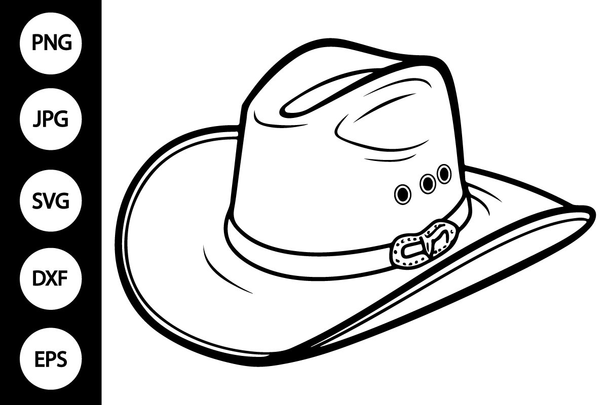 Outline Cowboy Hat SVG Coloring Page 3044906 