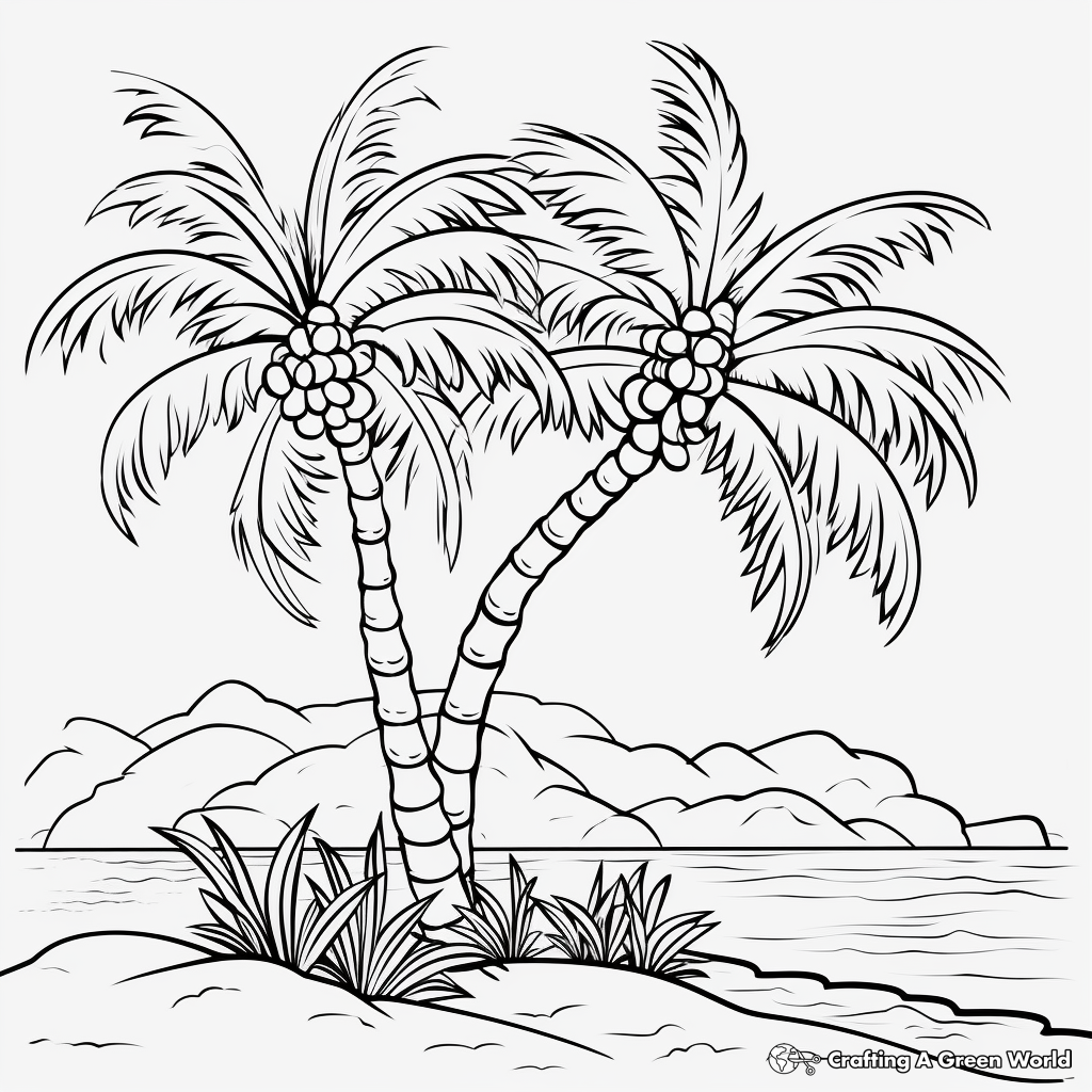 coloring pages of palm tree