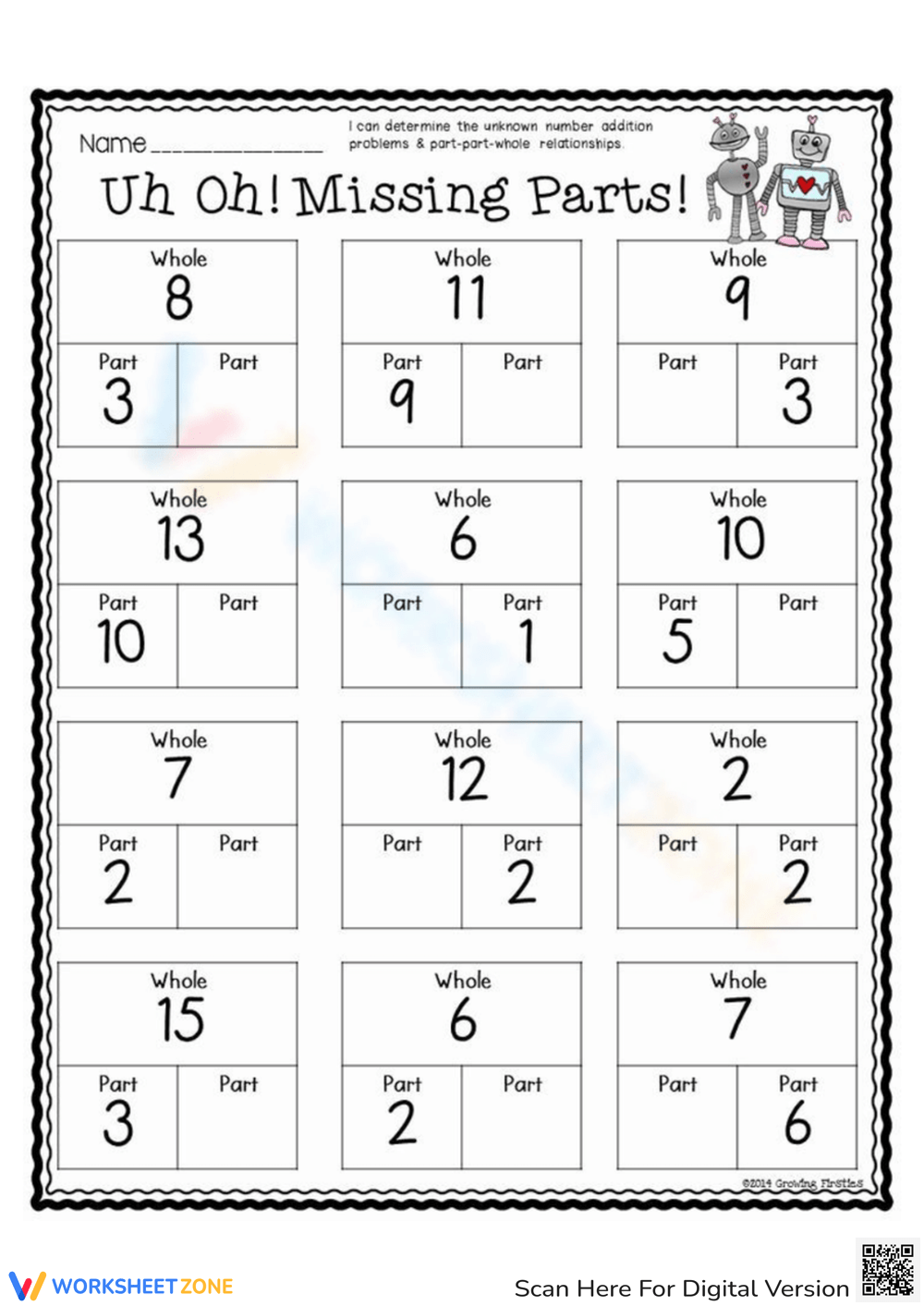 Part Part Whole Worksheets