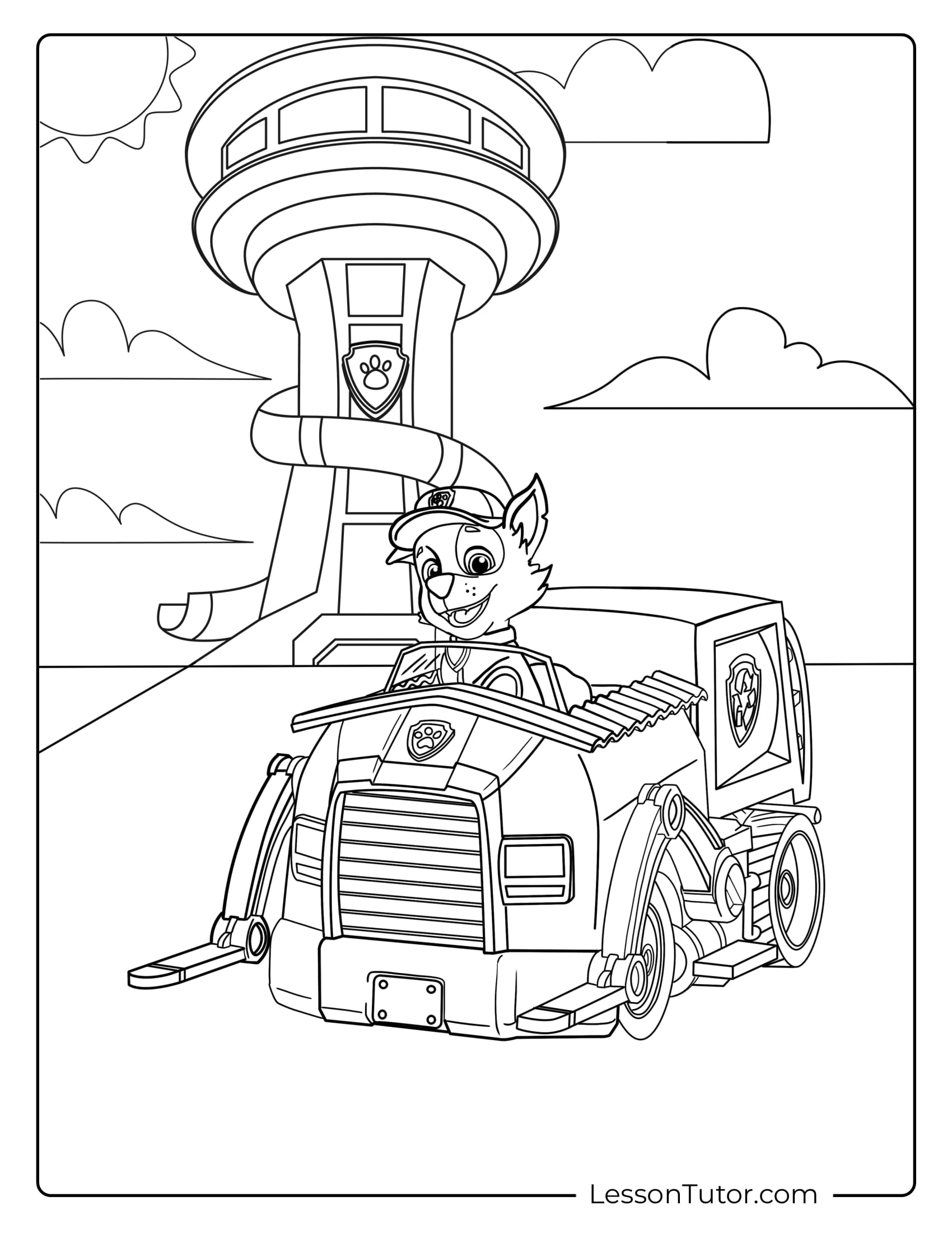 Paw Patrol Rocky Coloring Pages Lesson Tutor