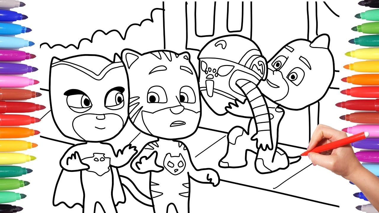 PJ MASKS DRAWING AND COLORING PAGE FOR KIDS BEST COLORING PAGES YouTube