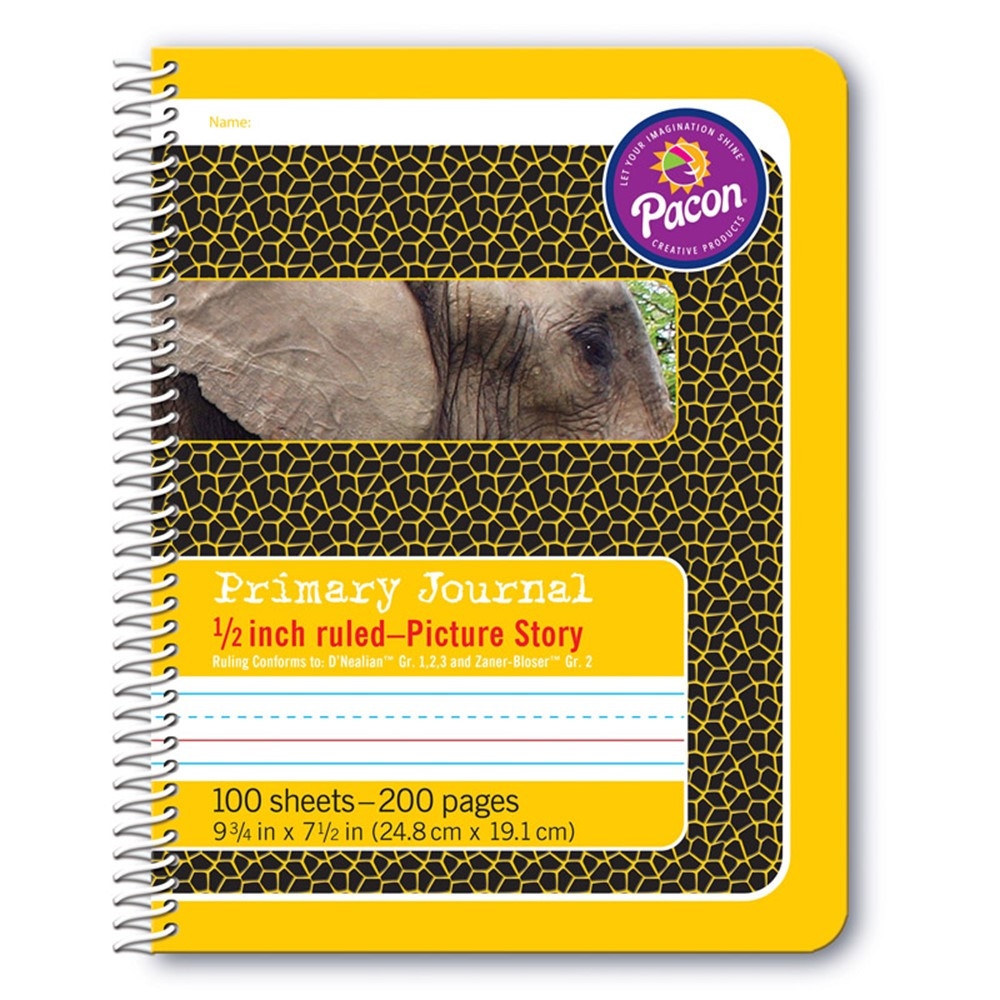 Primary Composition Book Spiral Bound D Nealian Zaner Bloser 1 2 X 1 4 X 1 4 Picture Story Ruled 9 3 4 X 7 1 2 100 Sheets PAC2430 Dixon Ticonderoga Co Pacon Note Books Pads