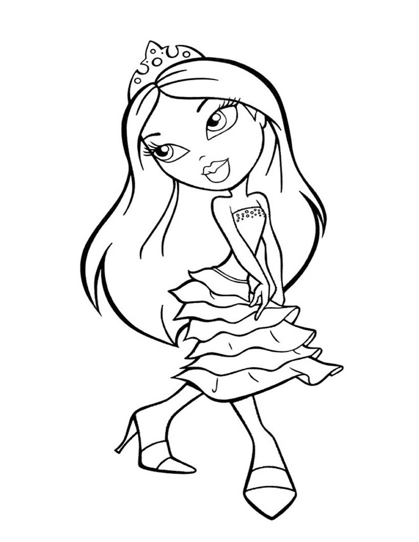 Princess Bratz Coloring Pages Hellokids