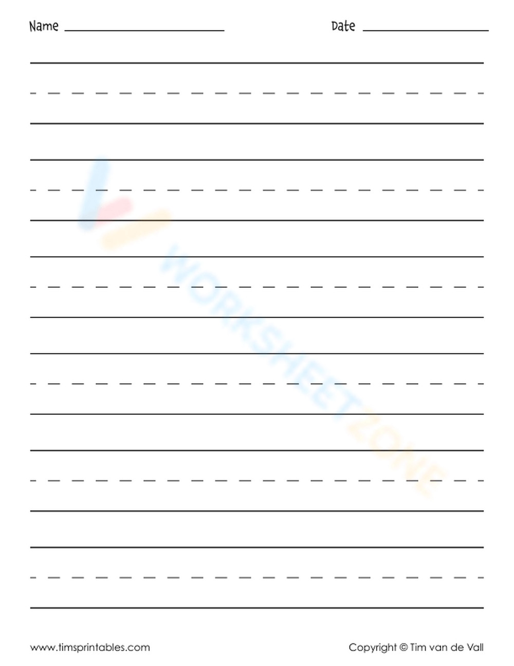 Printable 2nd Grade Blank Handwriting Worksheets