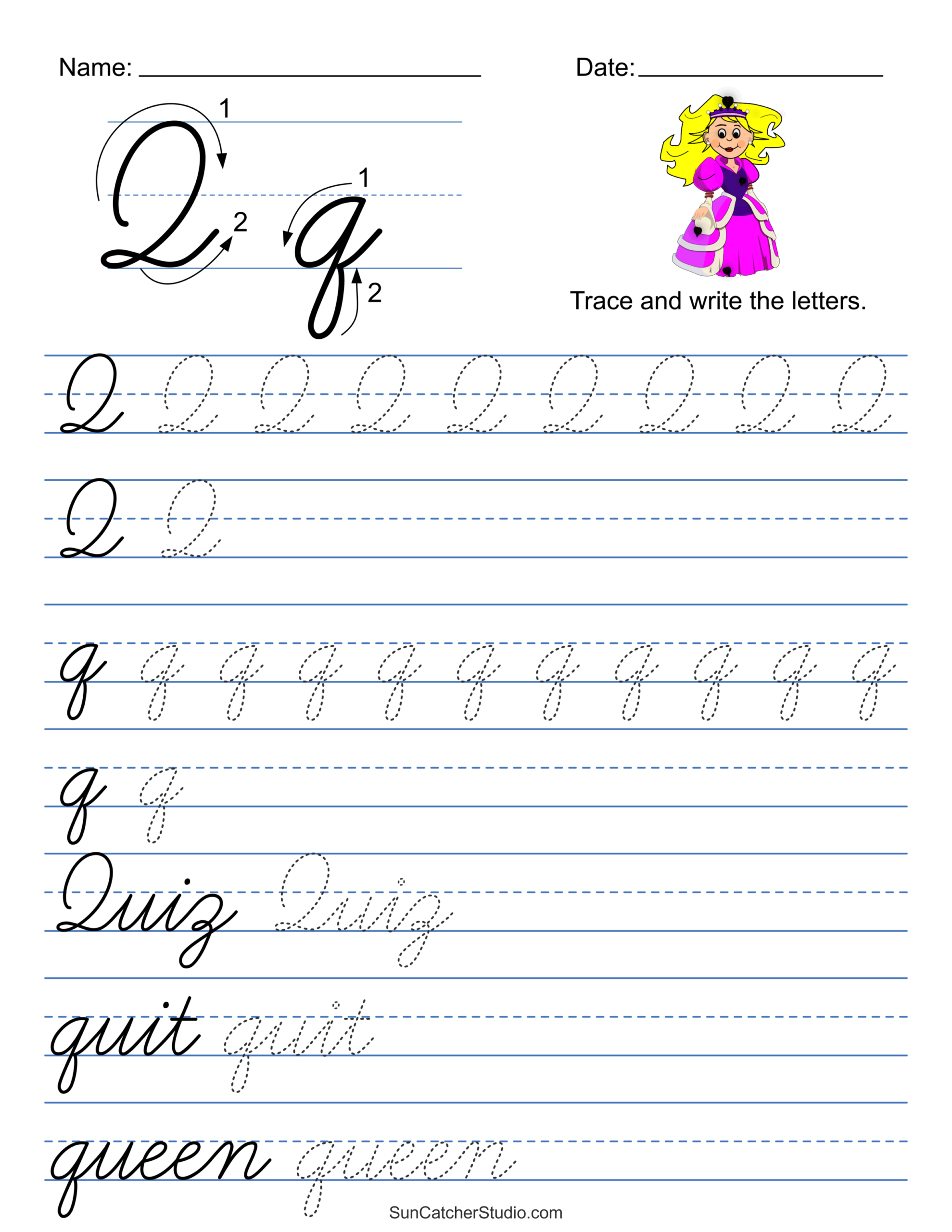 Printable Cursive Handwriting Worksheets Practice Letters Free Printables Lettering SVG Files Tools Apps