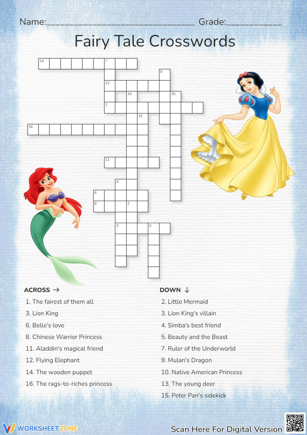 disney crossword puzzles