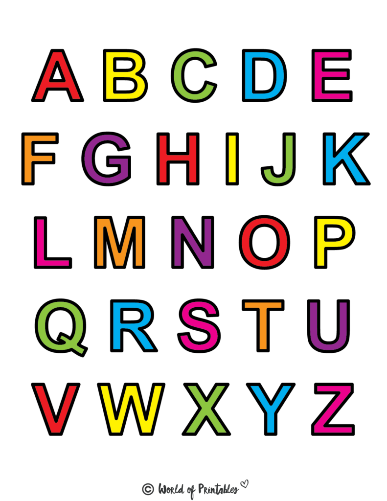 single alphabet letters to print